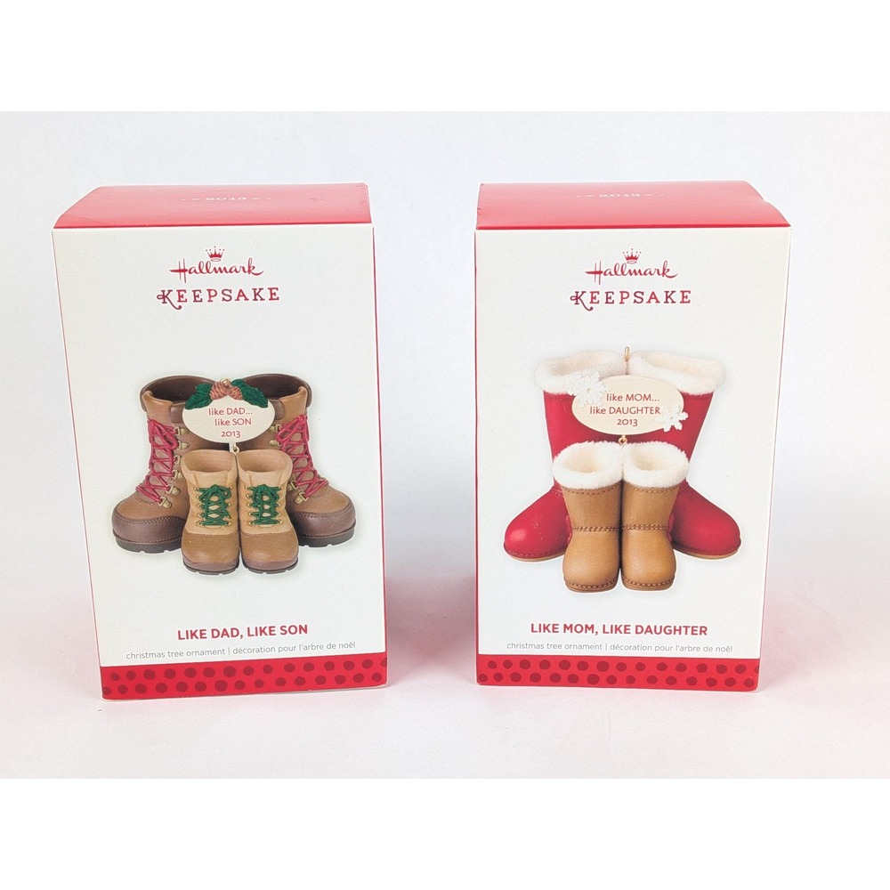 Hallmark Keepsake Ornaments 2013 Like Dad Like Son Like Mom Like Daughter Set